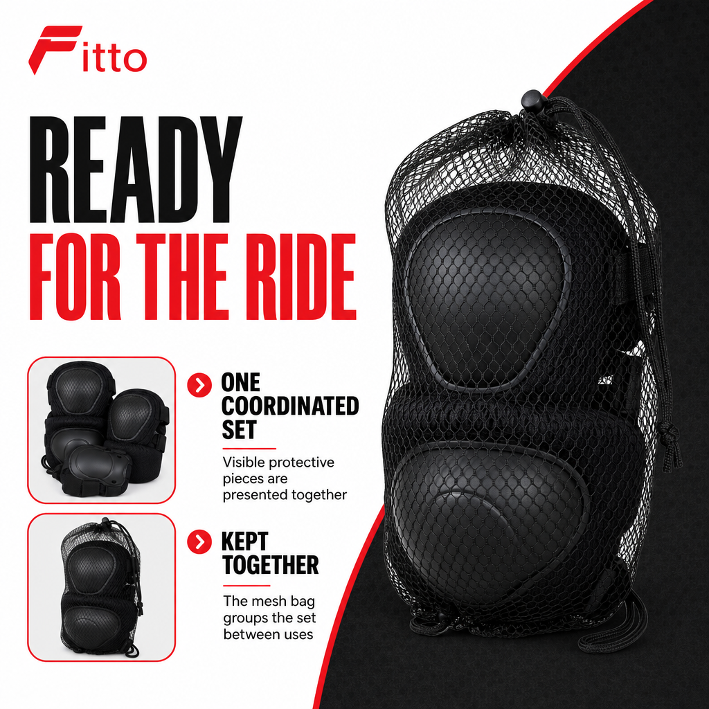 96 Pieces Cycling Protective Gear Sets (Black – 1 Set)