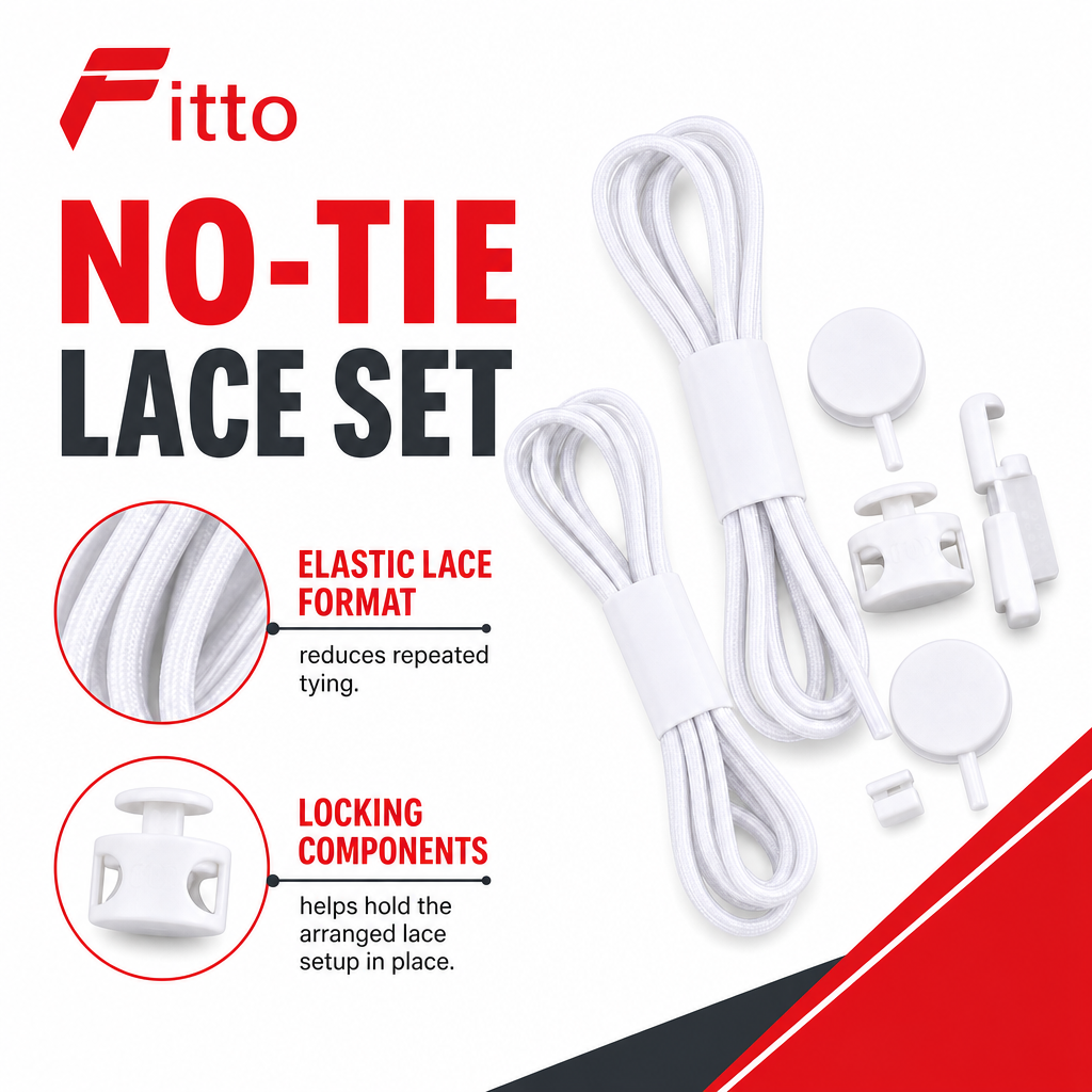 144 Pieces White No-Tie Elastic Shoelaces with Locks (1 Pair – Lace-Free Replacement Shoe Laces)