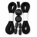 144 Pieces No-Tie Elastic Shoelaces with Locks (Black – 1 Pair)