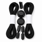 144 Pieces No-Tie Elastic Shoelaces with Locks (Black – 1 Pair)