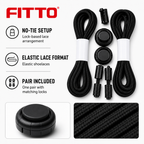 144 Pieces No-Tie Elastic Shoelaces with Locks (Black – 1 Pair)