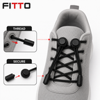 144 Pieces No-Tie Elastic Shoelaces with Locks (Black – 1 Pair)