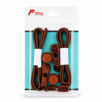 144 Pieces No-Tie Elastic Shoelaces with Locks (Brown – 1 Pair)