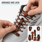 144 Pieces No-Tie Elastic Shoelaces with Locks (Brown – 1 Pair)