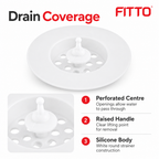 120 Pieces White Silicone Floor Drain Strainers (Round Bathroom Drain Cover)