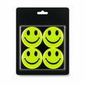 144 Pieces Reflective Smiley Face Stickers (Yellow Round Adhesive Decals – 4 Pack)
