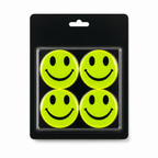 144 Pieces Reflective Smiley Face Stickers (Yellow Round Adhesive Decals – 4 Pack)