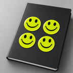 144 Pieces Reflective Smiley Face Stickers (Yellow Round Adhesive Decals – 4 Pack)