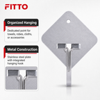 144 Pieces Stainless Steel Self-Adhesive Wall Hooks (Silver Utility Hanging Hook)