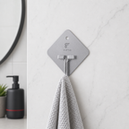 144 Pieces Stainless Steel Self-Adhesive Wall Hooks (Silver Utility Hanging Hook)