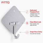 144 Pieces Stainless Steel Self-Adhesive Wall Hooks (Silver Utility Hanging Hook)