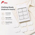 120 Pieces Underarm Sweat Pads (White Garment Inserts – 6 Pack)