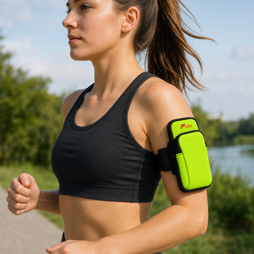 120 Pieces Green Sports Armband Phone Bags (Wearable Phone Pouch for Outdoor Exercise)