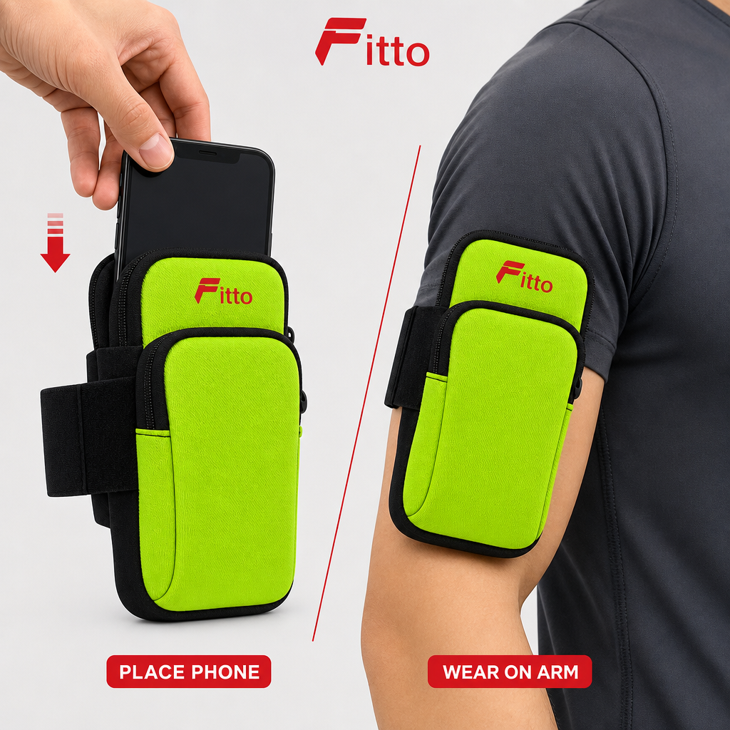 120 Pieces Green Sports Armband Phone Bags (Wearable Phone Pouch for Outdoor Exercise)
