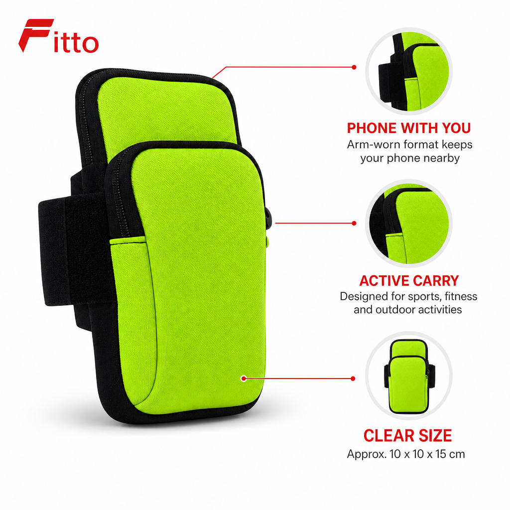 120 Pieces Green Sports Armband Phone Bags (Wearable Phone Pouch for Outdoor Exercise)