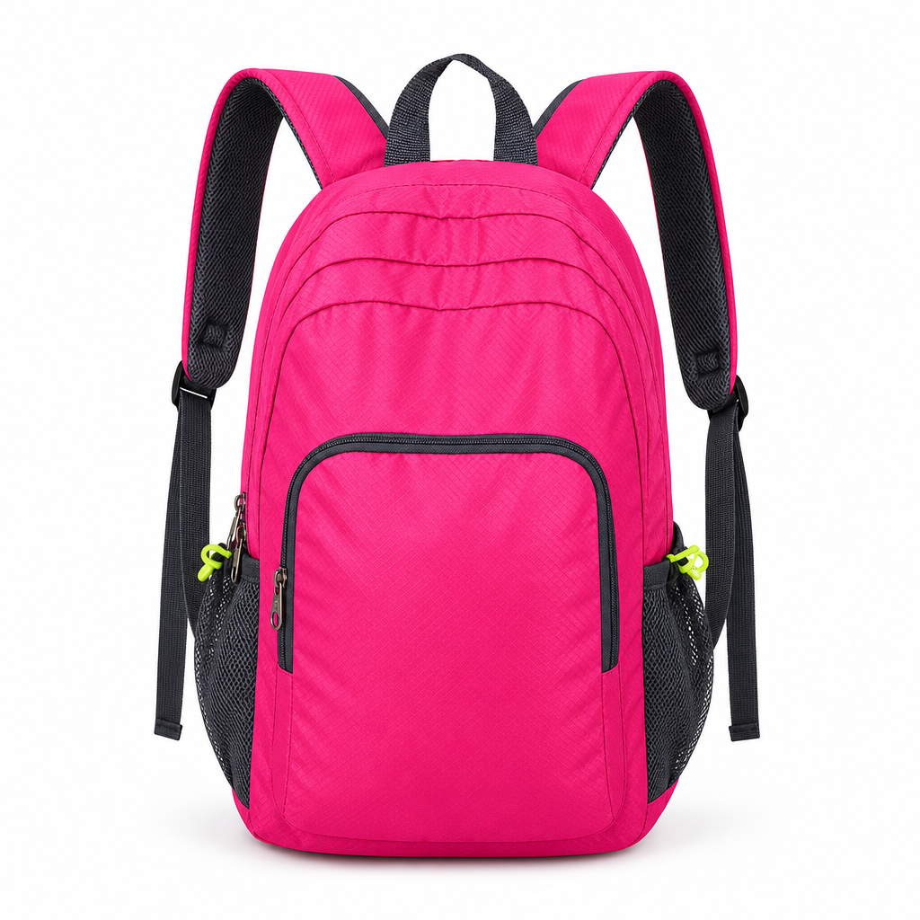 96 Pieces Pink Foldable Travel Backpacks