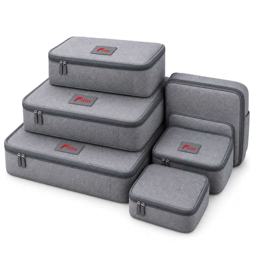 96 Pieces Grey Travel Packing Cube Organizer Sets (6 Pieces)