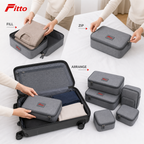 96 Pieces Grey Travel Packing Cube Organizer Sets (6 Pieces)