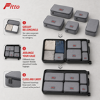 96 Pieces Grey Travel Packing Cube Organizer Sets (6 Pieces)