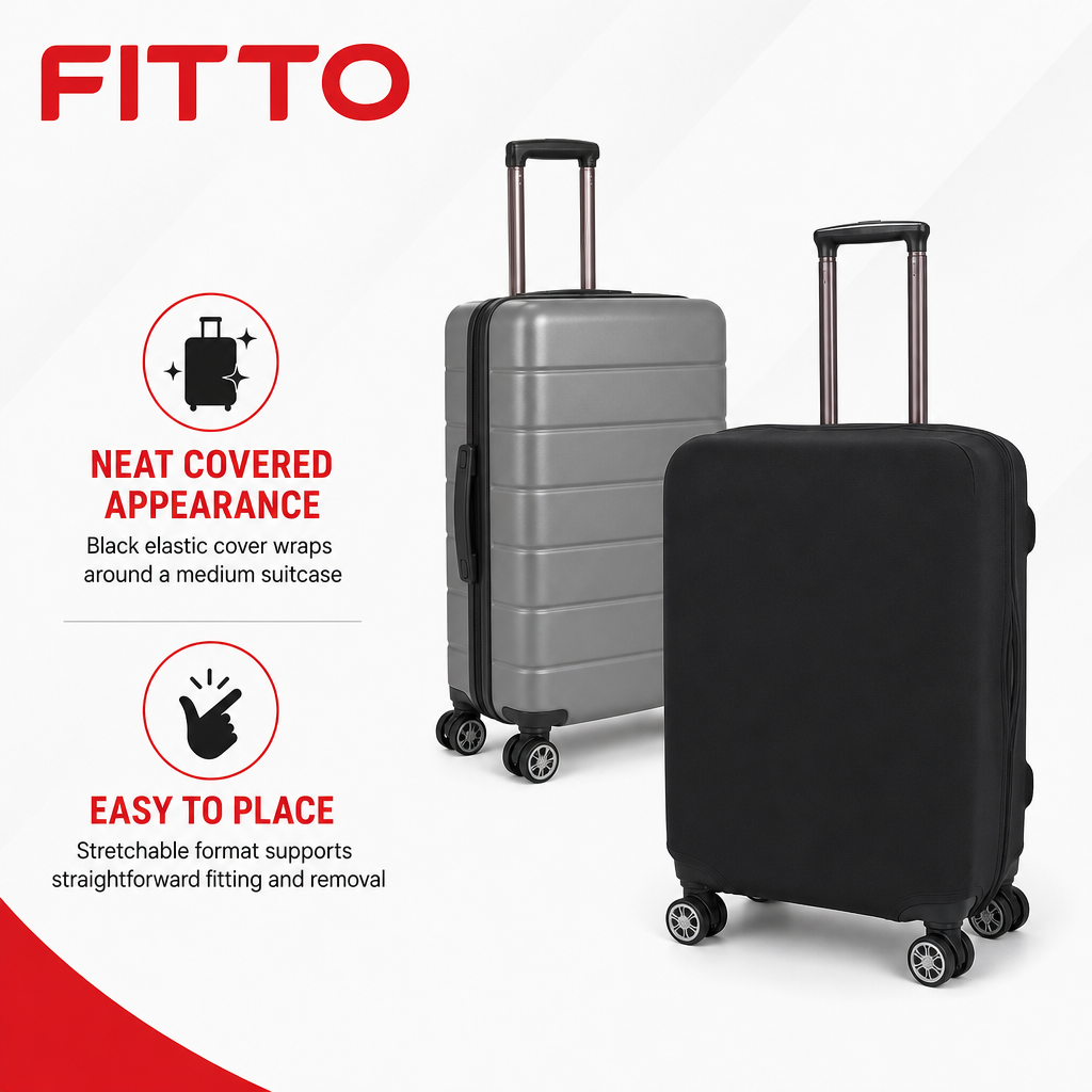 96 Pieces Elastic Luggage Covers (Medium – Black)