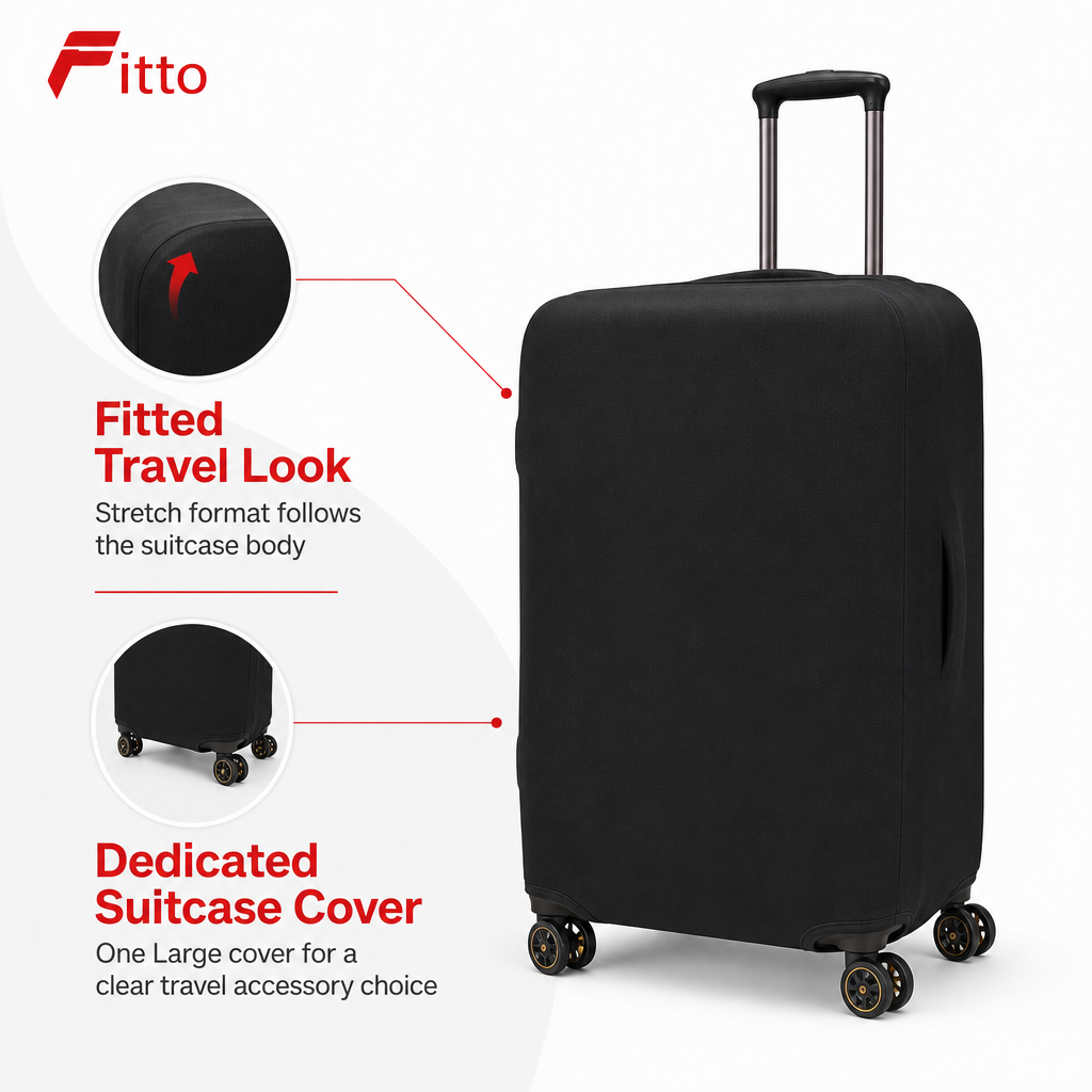 96 Pieces Black Elastic Luggage Covers (Large Suitcase Protector – Stretch Travel Case Cover)