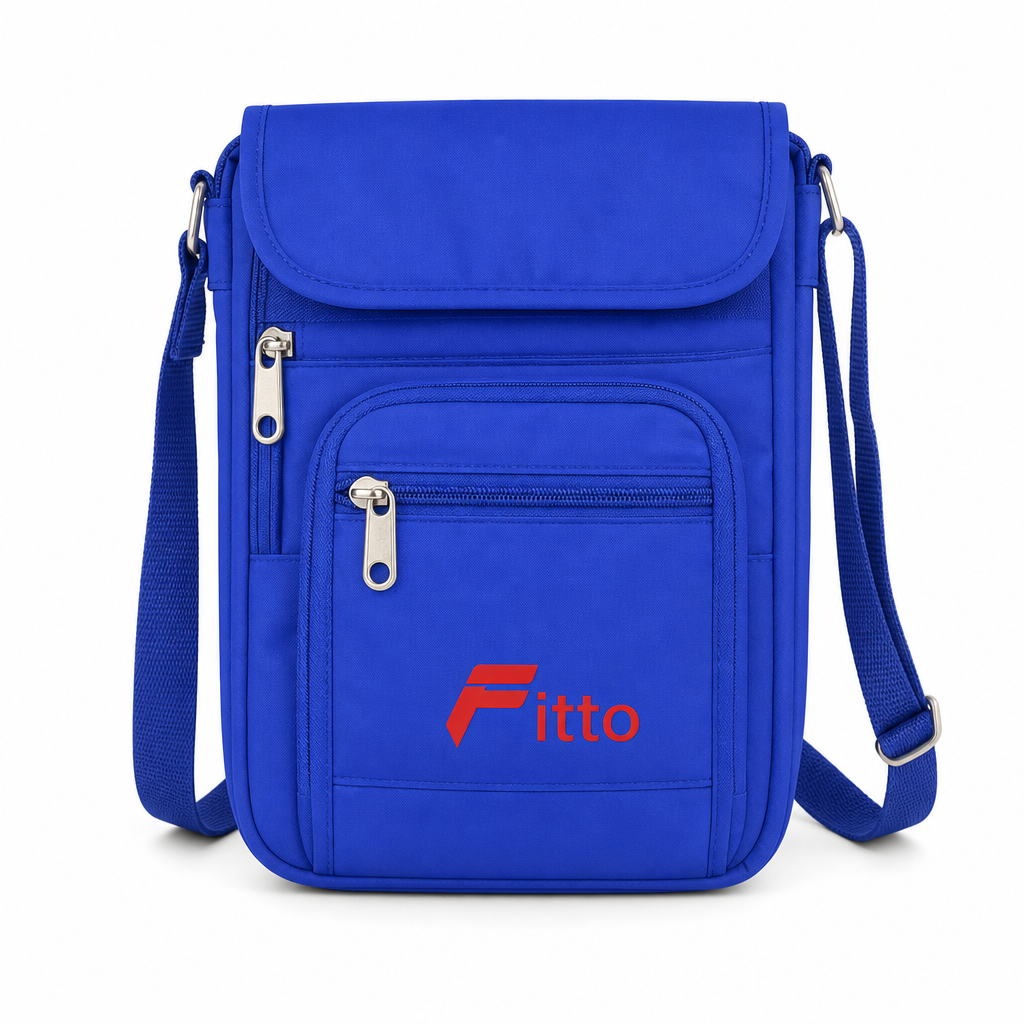 96 Pieces Travel Neck Bags (Blue Crossbody Pouch with Adjustable Strap)