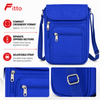 96 Pieces Travel Neck Bags (Blue Crossbody Pouch with Adjustable Strap)