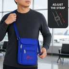 96 Pieces Travel Neck Bags (Blue Crossbody Pouch with Adjustable Strap)