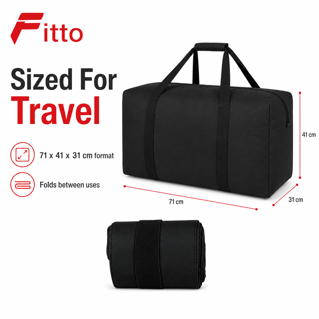 96 Pieces Foldable Travel Bags (Black – 71 x 41 x 31 cm)