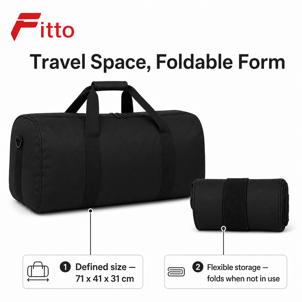 96 Pieces Foldable Travel Bags (Black – 71 x 41 x 31 cm)