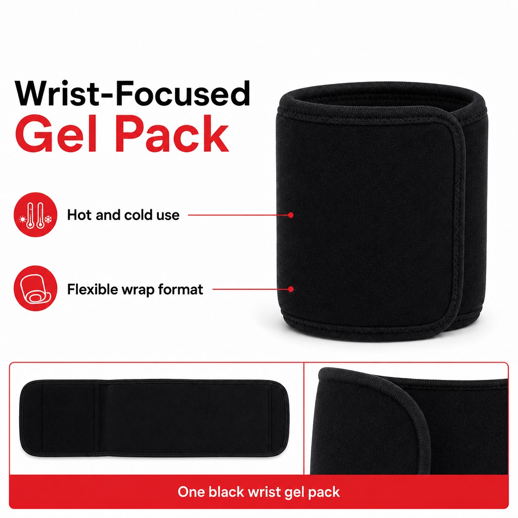 96 Pieces Black Wrist Hot and Cold Gel Packs (Reusable 1 Piece)