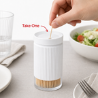 120 Pieces Bamboo Toothpicks with White Dispenser (1 Pack)
