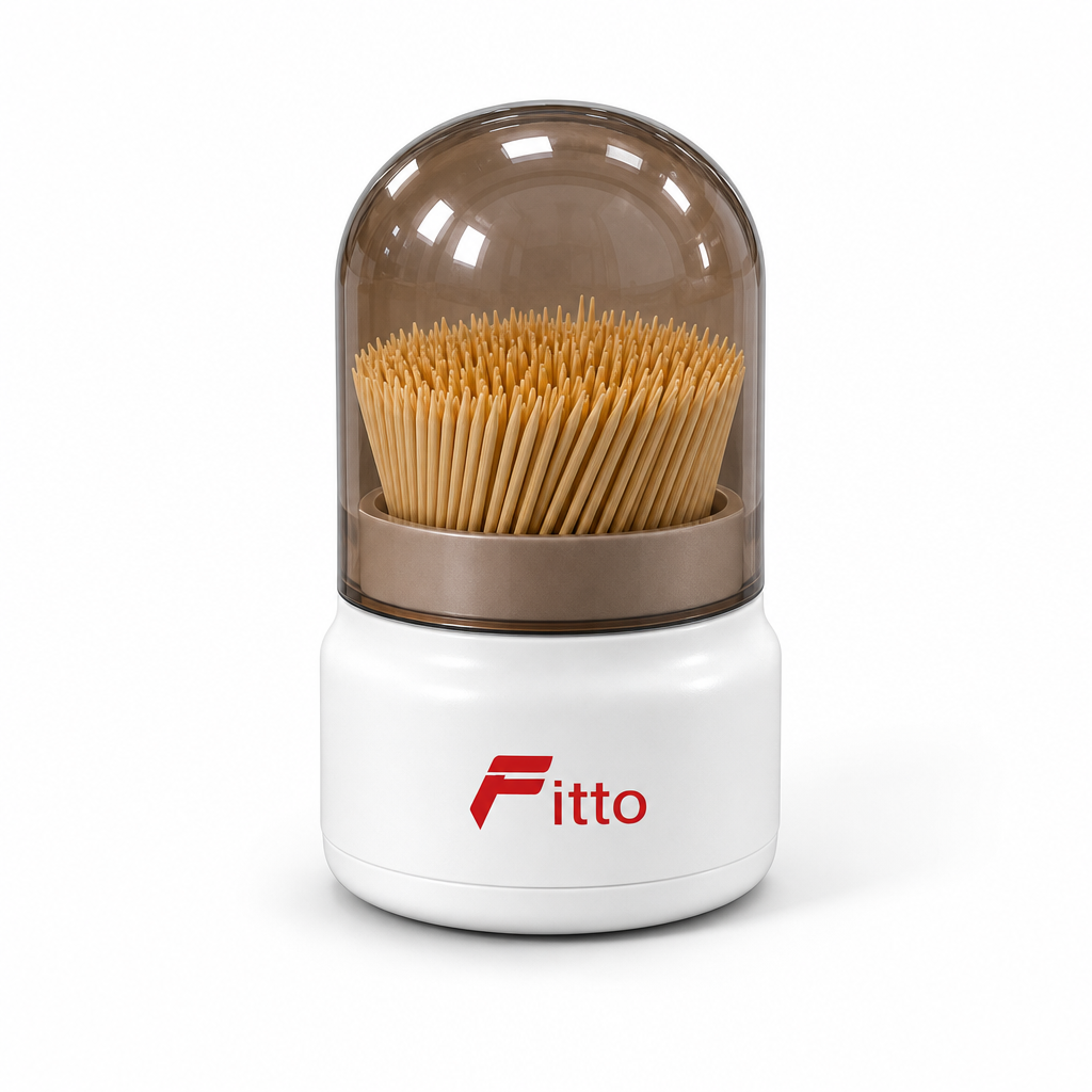 120 Pieces Bamboo Toothpick Dispensers (Covered Serving Holder – White and Brown)