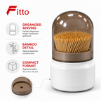 120 Pieces Bamboo Toothpick Dispensers (Covered Serving Holder – White and Brown)