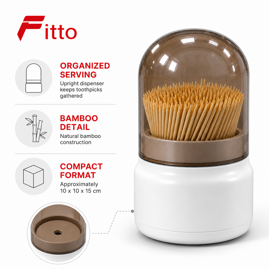 120 Pieces Bamboo Toothpick Dispensers (Covered Serving Holder – White and Brown)