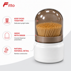 120 Pieces Bamboo Toothpick Dispensers (Covered Serving Holder – White and Brown)