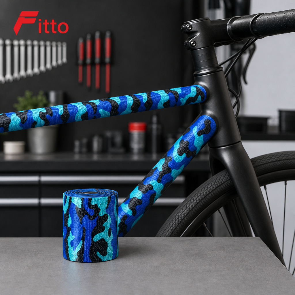 120 Pieces Bicycle Frame Wrapping Tapes (Blue Patterned Roll for Bicycle Frame Styling)