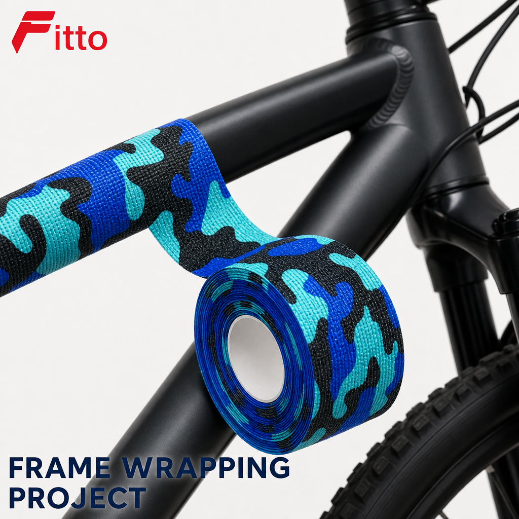120 Pieces Bicycle Frame Wrapping Tapes (Blue Patterned Roll for Bicycle Frame Styling)