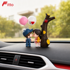 96 Pieces Couple Dashboard Figurines with Balloons (Decorative Car Interior Accent)