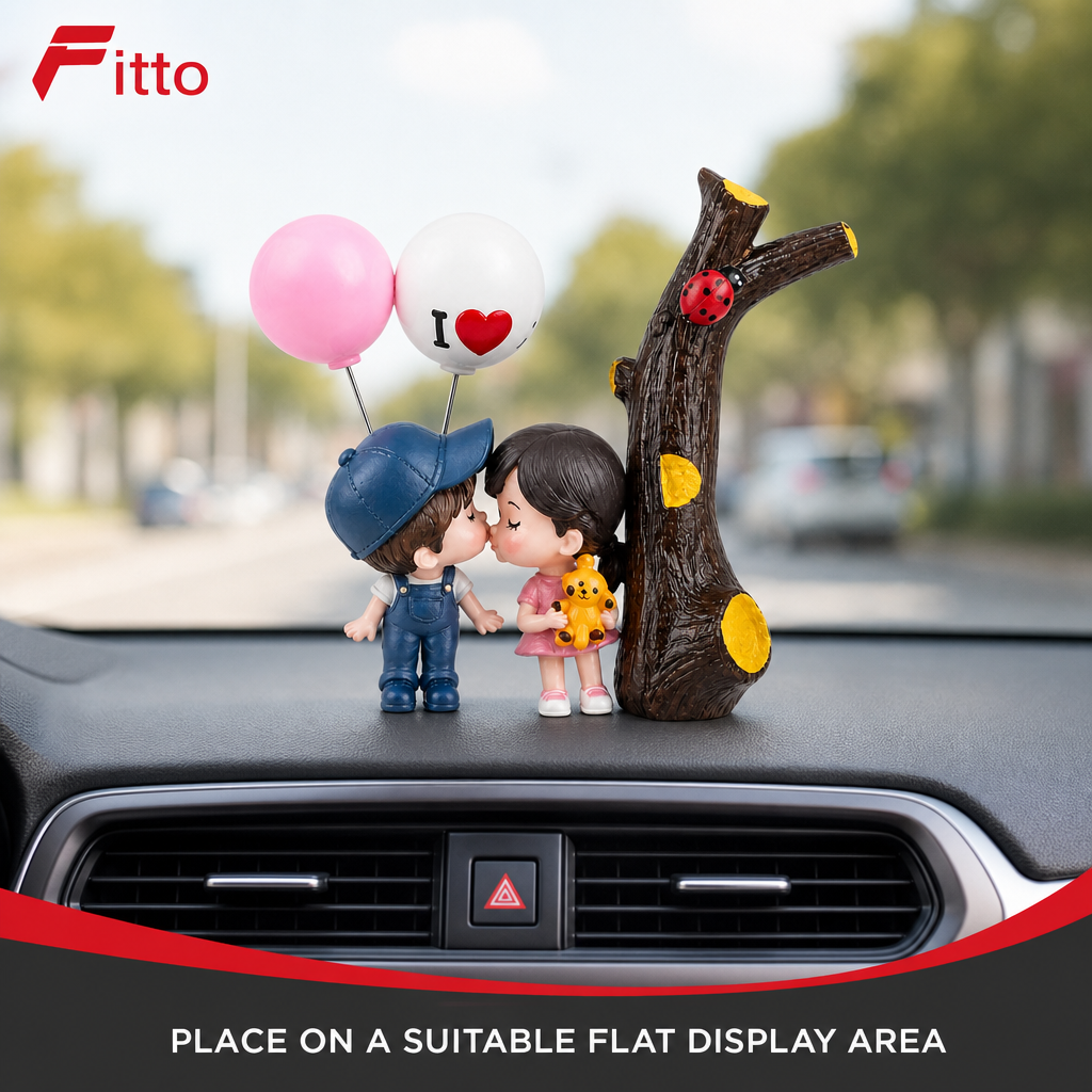 96 Pieces Couple Dashboard Figurines with Balloons (Decorative Car Interior Accent)