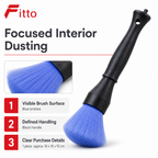 120 Pieces Car Dust Cleaning Brushes with Blue Bristles (Black Handle)