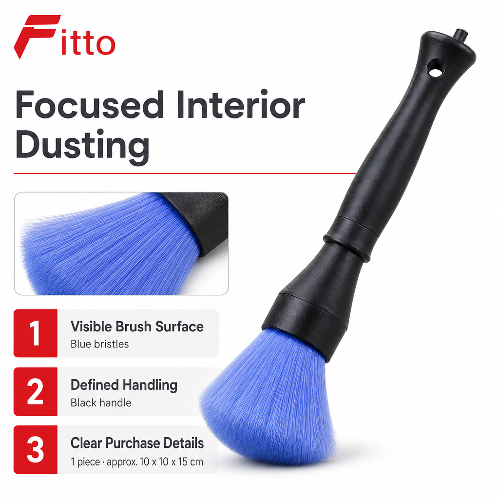 120 Pieces Car Dust Cleaning Brushes with Blue Bristles (Black Handle)