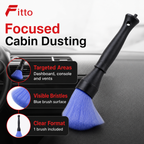 120 Pieces Car Dust Cleaning Brushes with Blue Bristles (Black Handle)