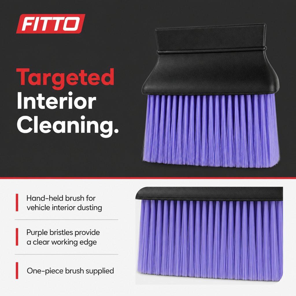 120 Pieces Car Dust Cleaning Brushes (Black Handle with Purple Bristles)
