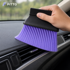 120 Pieces Car Dust Cleaning Brushes (Black Handle with Purple Bristles)