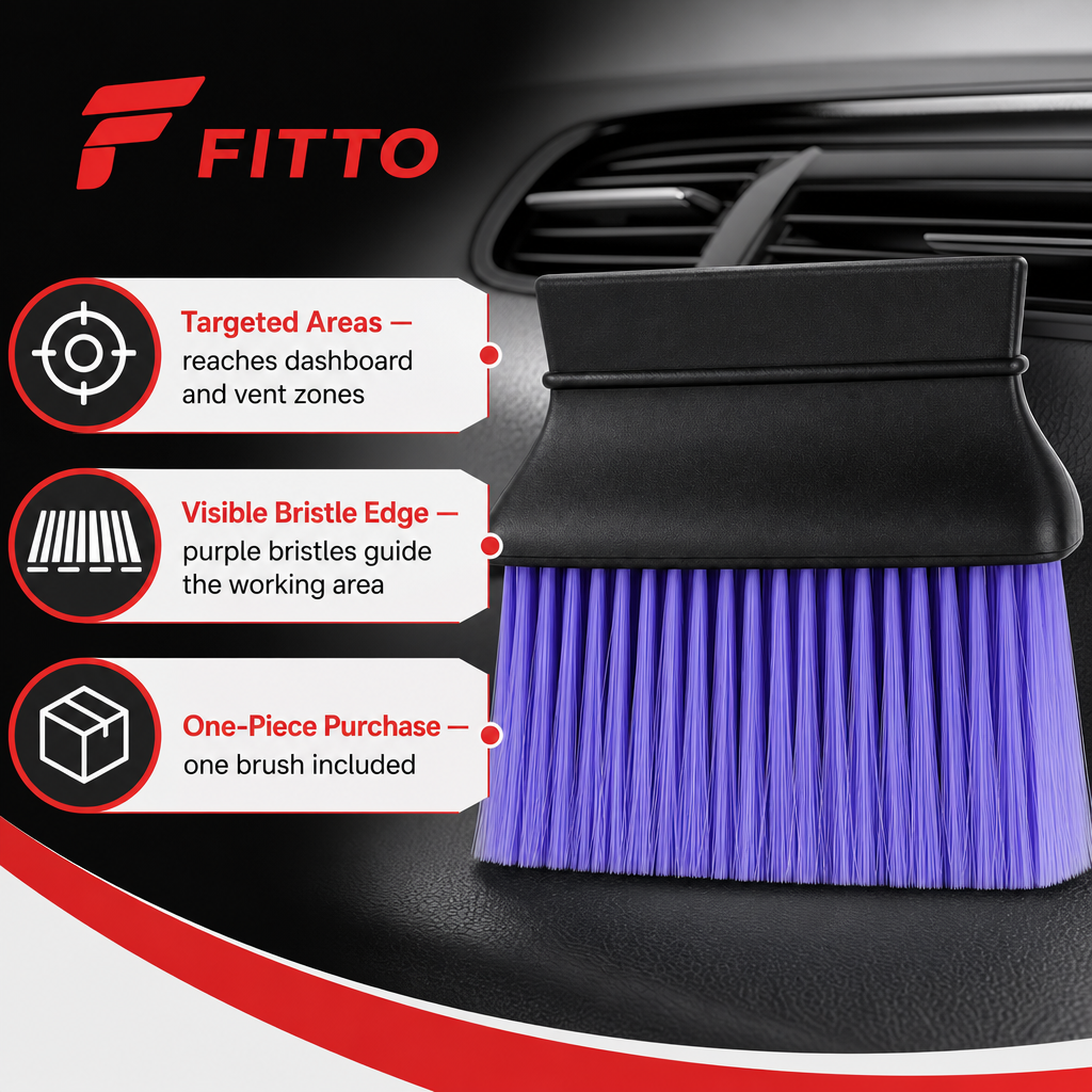 120 Pieces Car Dust Cleaning Brushes (Black Handle with Purple Bristles)