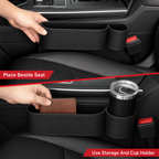 96 Pieces Black Car Seat Gap Storage Boxes with Cup Holder (10 x 10 x 15 cm)