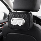96 Pieces Black Quilted Car Tissue Holders (Headrest-Mount Design)