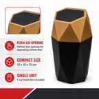 96 Pieces Car Trash Bins with Push Lid (Gold and Black)