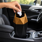 96 Pieces Car Trash Bins with Push Lid (Gold and Black)